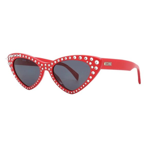 NEW MOSCHINO SUNGLASSES RED GREY WOMEN EYEWEAR MOSCHINO